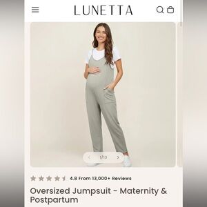 Lunetta Oversized Maternity Jumpsuit in Light Gray